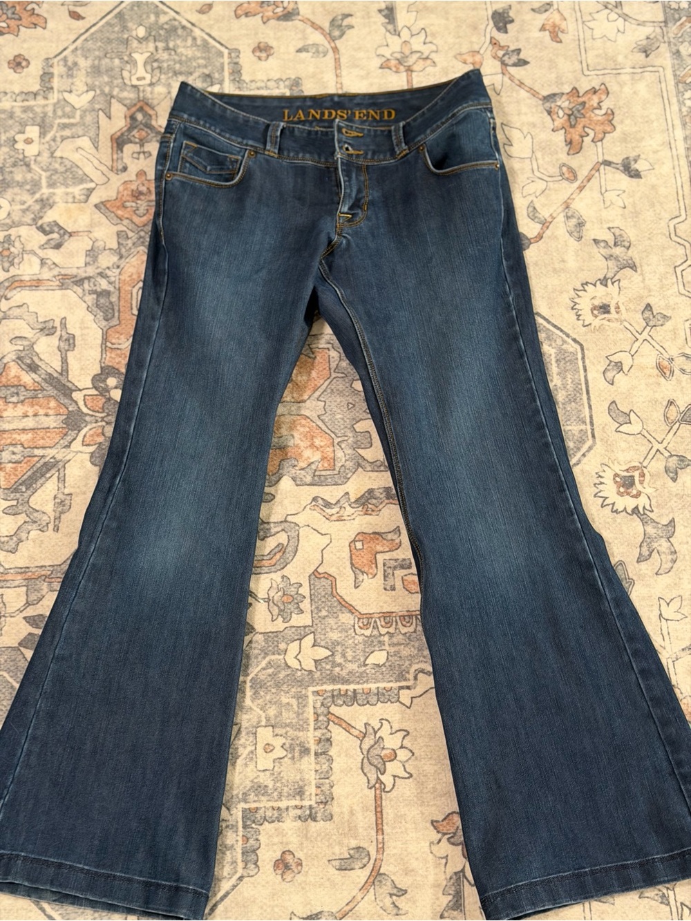 Lands' End Women's Navy Flare Jeans